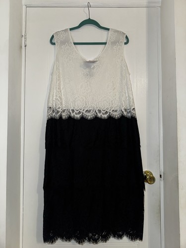 Chesca black and white - white, lace