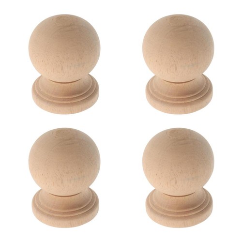Beige wooden finial - beige,
