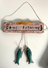 Gone Fishing Wooden Wall Sign