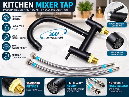 Matte black kitchen mixer - matte,