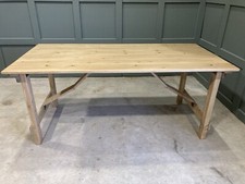 Folding wooden trestle table - wooden,