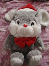 Rare TWEAKS ALLDERS Big mouse Soft toy Retired Christmas Xmas bear - Vintage 80s