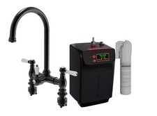 Bishop Traditional Bridge 3-in-1 Instant Hot Water Tap – Black - Complete Kit
