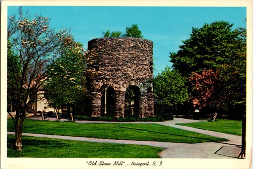 Newport postcard old stone - newport,