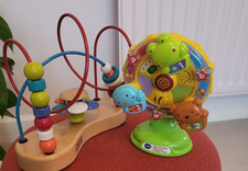 VTech suction highchair activity toy + Mamas and Papas highchair wooden toy