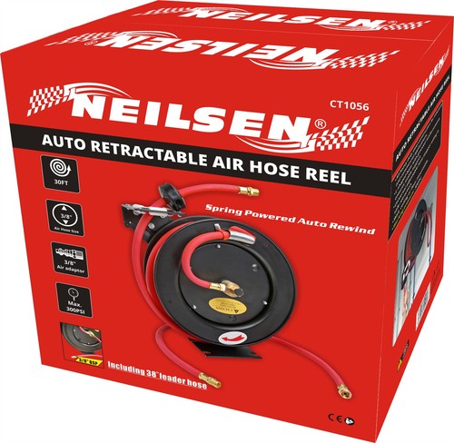 Retractable 30ft air hose - retractable, 3/8"