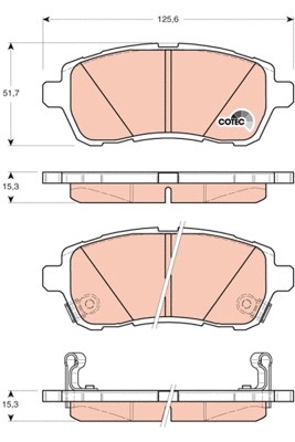 Front brake pad set - pad, disc