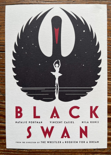 Postcard black swan - black,