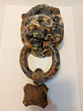 Heavy Early cast iron Lion Face Door knocker 8" x 5"