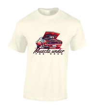 MUSCLE UNDER THE HOOD MENS T SHIRT AMERICAN CLASSIC CAR SUPERCAR COOL TOP