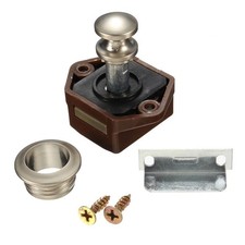 5Pcs Push Button Catch Locks Knobs For Drawer Cupboard Door Cabinet Campervan