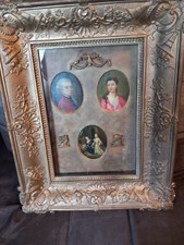 ANTIQUE 18th / 19th CENTURY  FAMILY  PORTRAITS BOXED GILT FRAME c1780
