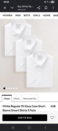 Next white regular fit easy - next,