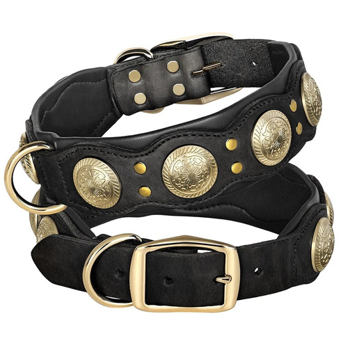 Real leather dog collar - real,