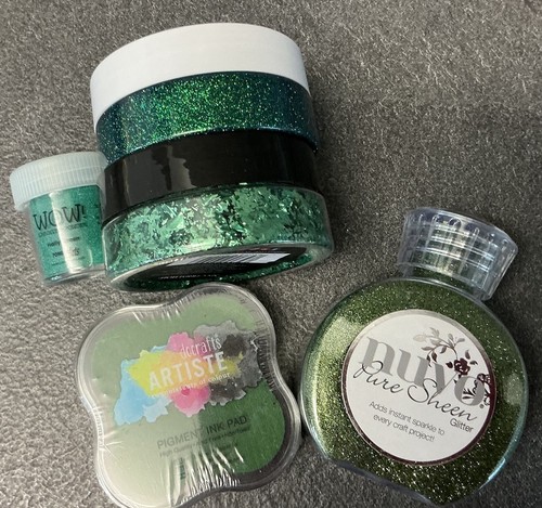 Green glitter paste - green,