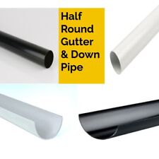 Round Guttering Downpipe Gutter Pack Black White Brown Round 112mm Gutter- 1 M