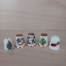 Vintage Christmas Thimbles x 5-1 x Coalport 1x Spode