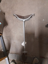 VINTAGE LEATHER SHOOTING STICK Folding SEAT Walking Stool chair