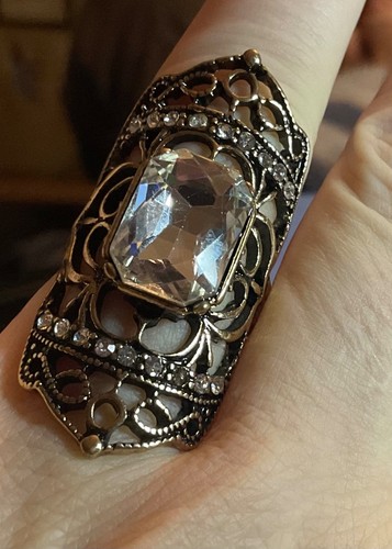 Unique brass riot shield ring - brass,