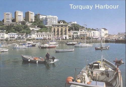 Torquay harbour postcard - harbour, j