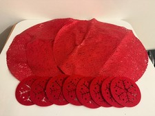 Christmas Placemats and Coasters - Red