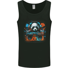 Panda Music With a Ghetto Blaster 80s Mens Vest Tank Top