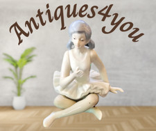 Vintage Large Ballerina Figure Sitting Down.