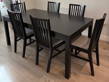 Ikea Hemnes extendable dining table and 6 chairs