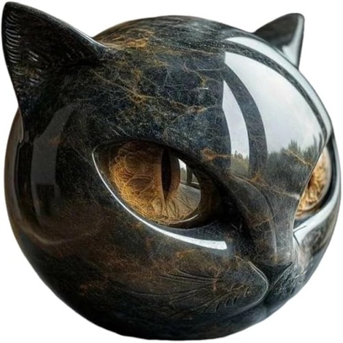Luxury black cat sculpture - black,