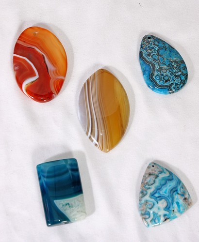 Mixed agate cabochon stones - cabochon,
