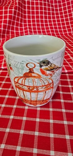 Large ceramic coffee mug - ceramic, bird