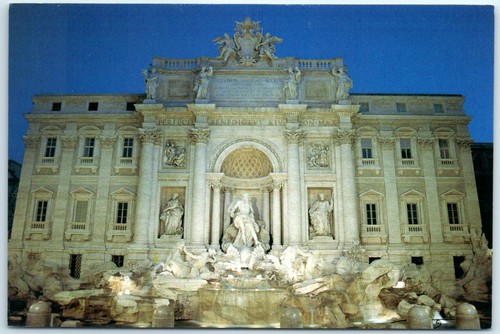 Postcard trevi fountain - fountain,