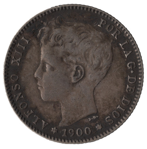 1900 spain peseta coin - 1,