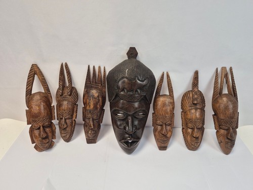 African wooden tribal masks - tribal,
