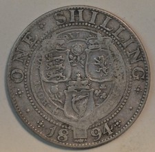 Shilling 1894 Victoria Veiled