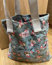 Cath Kidston Bag Floral Green Blue Shoulder Tote Bag VGC with CK Xmas Gift Box