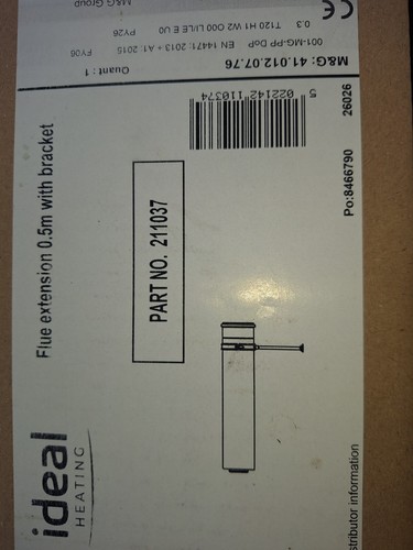 Ideal 211037 flue - ideal, 0.5m