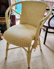 Pretty 1920s Sirrom/Cane Cream & Yellow Upholstered Chair