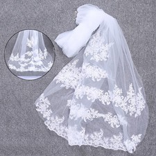 Wedding Veil One Layer white Soft Lace Hair Accessories Bridal Veils