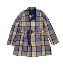 womens blue brown check