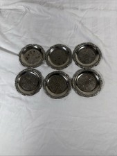 Vintage Silver Plated Coaster Set Of 6