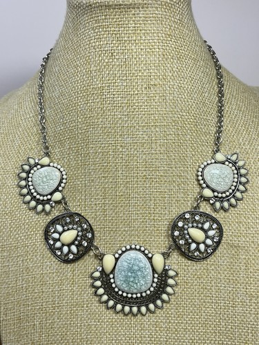 Statement cream aqua blue - cream, &