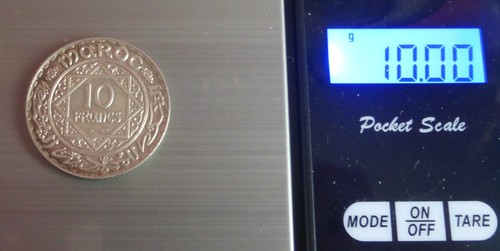 Unc superb silver - marocco, 10