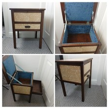 Vintage 1950s Wooden Open Top Table Cupboard Sewing Box Jewellery Draw Storage