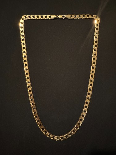 9ct solid gold chain - -, flat