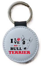 Bull terrier keyring love - terrier, i