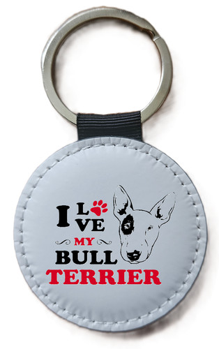 Bull terrier keyring love - terrier, keyring,