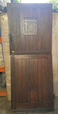 STABLE DOOR COMPLETE FOR COUNTRY COTTAGE, STAINED MID BROWN & IN GOOD CONDITION