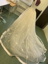 Morilee Wedding Dress Size 10 Princess Long Detachable Train Beaded Bodice