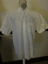 Mens white Cotton short sleeved shirt - Primark - Size Large - Slim Fit - Used